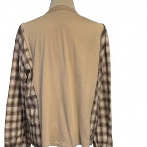 Casual Beige and Brown Plaid Men's Shirt